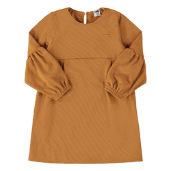 Vestido manga longa malha tricot ocre Marlan - 80 - Novelinhos Moda Infantil