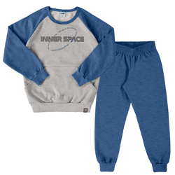 Conjunto moletom blusão mescla silver space e calç... - Novelinhos Moda Infantil