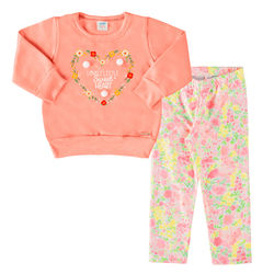 Conjunto blusão moletom neon funny e legging peluc... - Novelinhos Moda Infantil