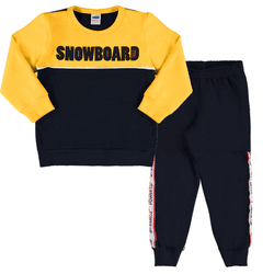 Conjunto moletom amarelo e preto snowboard Marlan ... - Novelinhos Moda Infantil