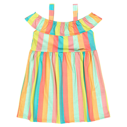 Vestido ciganinha multicolorido neon listras Marla... - Novelinhos Moda Infantil