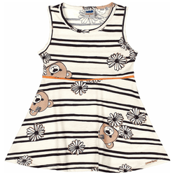 Vestido malha offwhite ursinhos Marlan - 664 - Novelinhos Moda Infantil