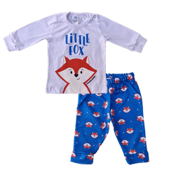 Conjunto Bebê Menino Body e Saruel Dino Azul/Mescla Livy Malhas