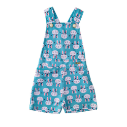 Jardineira bebê verde água coelhinhos - 230 - Novelinhos Moda Infantil