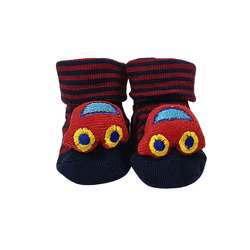 Meias Antiderrapantes Vermelho Carrinho 3D - 170 - Novelinhos Moda Infantil