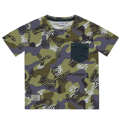 Camiseta verde militar camuflada Fakini - 578 - Novelinhos Moda Infantil
