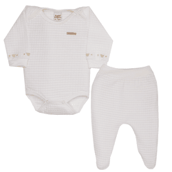 Conjunto bebê off white ursinho Sonho Mágico - 61... - Novelinhos Moda Infantil