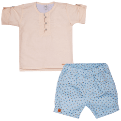 Conjunto camisa bege listras e bermuda sarja azul ... - Novelinhos Moda Infantil