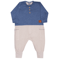 Macacão malha azul e natural Sonho Mágico - 609 - Novelinhos Moda Infantil