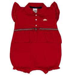 Romper bebê polo vermelho Sonho Mágico - 610 - Novelinhos Moda Infantil