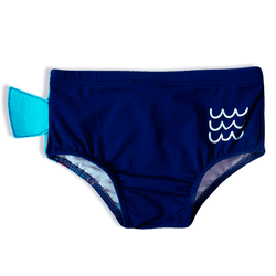 Sunga azul marinho peixinho Tip Top UV50+ - 453 - Novelinhos Moda Infantil