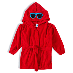 Roupão atoalhado vermelho óculos com capuz Tip Top... - Novelinhos Moda Infantil