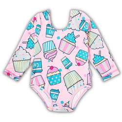 Maiô bebê manga longa rosa claro cupcake Tip Top U... - Novelinhos Moda Infantil