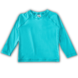 Camiseta manga longa praia azul turquesa Tip Top U... - Novelinhos Moda Infantil