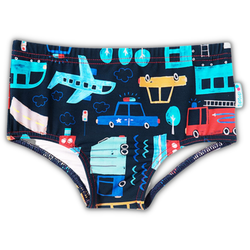 Sunga azul marinho veículos Tip Top UV50+ - 626 - Novelinhos Moda Infantil
