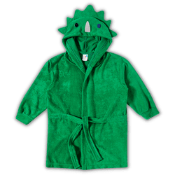 Roupão atoalhado verde dinossauro com capuz Tip To... - Novelinhos Moda Infantil