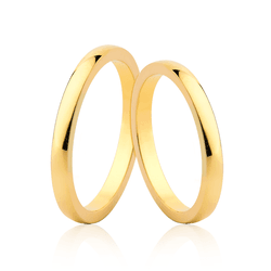 Par de Alianças Tradicionais em Ouro 18K - 2mm - O... - Ouro Vale Joias