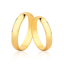 Par de Alianças Tradicionais em Ouro 18K - OV350 - Ouro Vale Joias