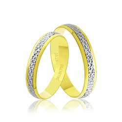 Par de Alianças de Bodas em Ouro 18K - 3,8mm - OV/... - Ouro Vale Joias