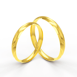 Par de Alianças em Ouro 18K - Trabalhadas com Reco... - Ouro Vale Joias