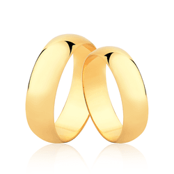 Par de Alianças Tradicionais 6mm - OV/600R - Ouro Vale Joias