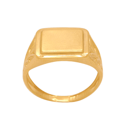 Anel Masculino em Ouro 18K - Chapa com Aro Trabalh... - Ouro Vale Joias