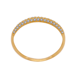Anel Par de Aparadores com Zircônias em Ouro 18K -... - Ouro Vale Joias