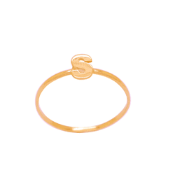 Anel Letra S em Ouro 18K - OV/AN20296.S-1 - Ouro Vale Joias