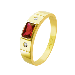 Anel de Formatura em Ouro 18K - Retangular - OV/AN... - Ouro Vale Joias