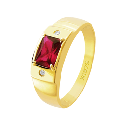 Anel de Formatura em Ouro 18K - Retangular - OV/AN... - Ouro Vale Joias