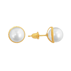 Brinco Pérola em Ouro 18K - OV/BR14638-1 - Ouro Vale Joias