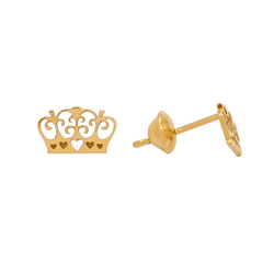 Brinco Coroa em Ouro 18k - OV/BR15667-1 - Ouro Vale Joias