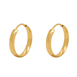 Brinco Argola Fio Abaulado em Ouro 18K - 1,5cm - B... - Ouro Vale Joias