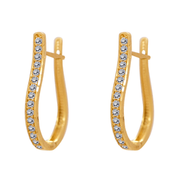 Brinco Argola em Ouro 18K com Zircônias - Formato ... - Ouro Vale Joias
