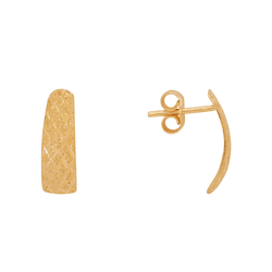 Brinco Chapa Trabalhada em Ouro 18K - 15mm - BR211... - Ouro Vale Joias