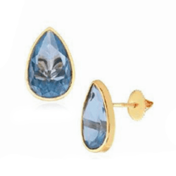 Brinco Ponto de Luz Gota em Ouro 18K - BR0477-2 - Ouro Vale Joias