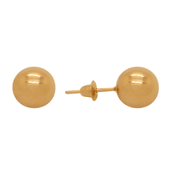 Brinco Bola em Ouro 18K - 7mm - OV/BR1243 - Ouro Vale Joias