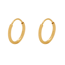 Brinco Argola em Ouro 18K Redondo Bitola 1mm - BR1... - Ouro Vale Joias