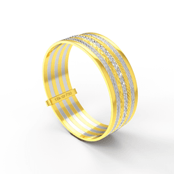 Anel Bicolor Sete Fios em Ouro 18K - OV/C219-12 - Ouro Vale Joias