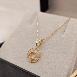 Corrente Cartier com Pingente Estrela de Davi Vaza... - Ouro Vale Joias