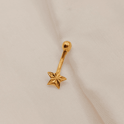 Piercing de Umbigo Estrela em Ouro 18K - PIR1105 - Ouro Vale Joias