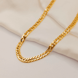 Corrente Groumet Dupla em Ouro 18K - CO15601 - Ouro Vale Joias