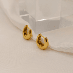 Brinco Argola em Ouro 18K - Pino Traqueta - BR734 - Ouro Vale Joias