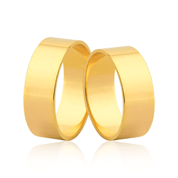 Par de Alianças Retas em Ouro 18K - OV/51 - Ouro Vale Joias