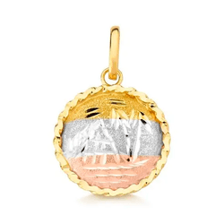 Pingente Escrava em Ouro 10K Tricolor - 1,4cm - OV... - Ouro Vale Joias