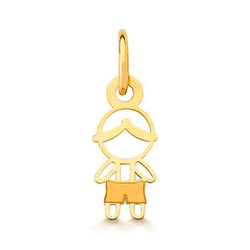 Pingente Filho Menino em Ouro 10K - 1cm - OV/PS125... - Ouro Vale Joias