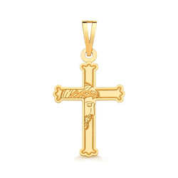 Pingente Cruz Face de Cristo em Ouro 10K - 2,2cm -... - Ouro Vale Joias