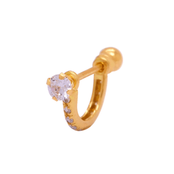 Piercing Argola em Ouro 18K com Zircônias - Helix ... - Ouro Vale Joias