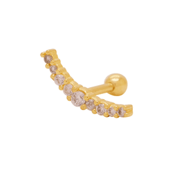 Piercing Meia Lua em Ouro 18K com Zircônias - Conc... - Ouro Vale Joias