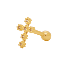 Piercing Cobra em Ouro 18K com Zircônias - Tragus ... - Ouro Vale Joias